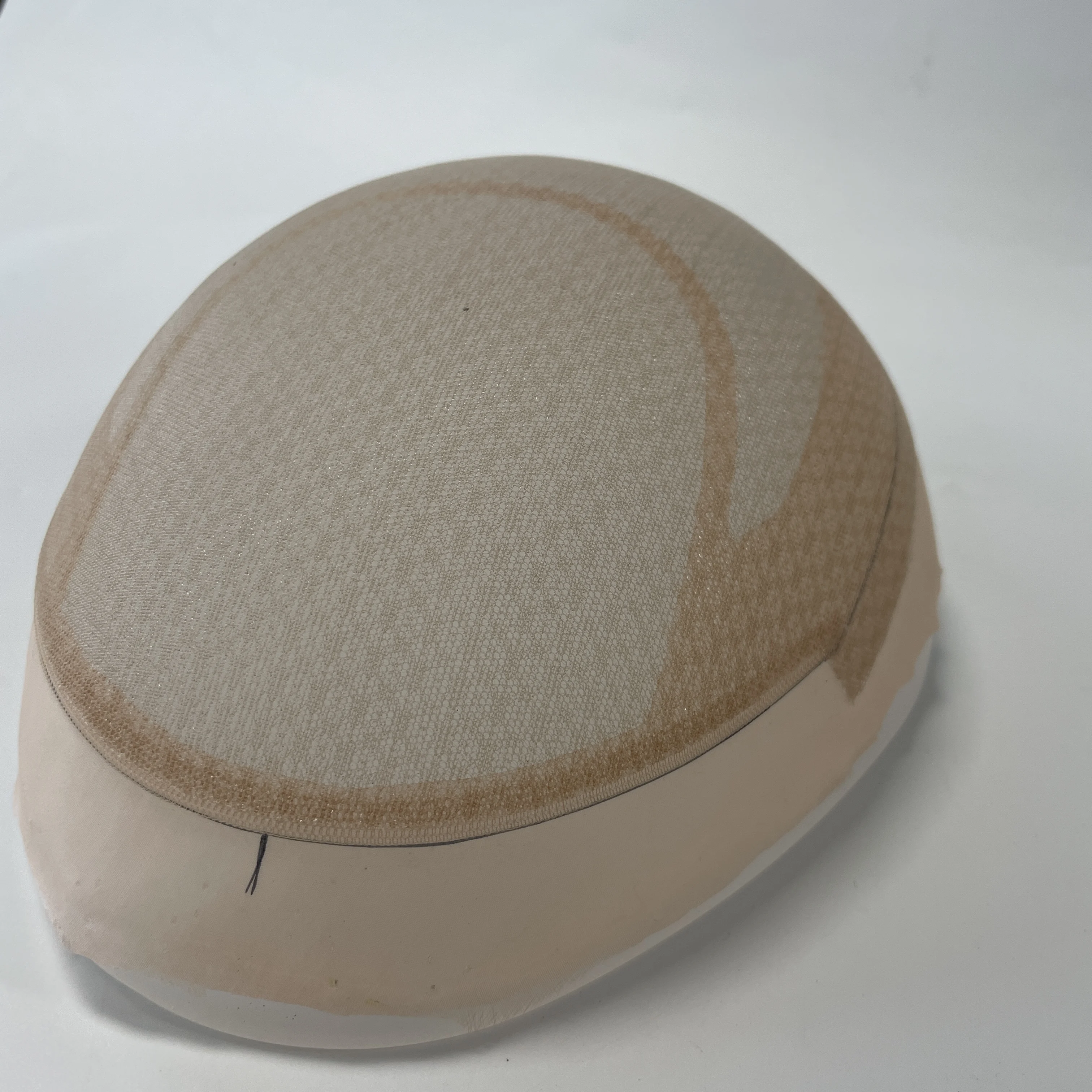 Base de gorro de Peluca de PU de doble capa para hacer Topper de tupé para hombres