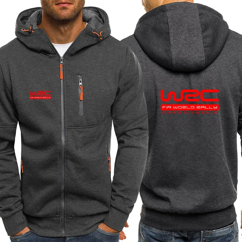 Nouveau printemps automne hommes championnat du monde des rallyes WRC Logo impression mode à capuche Streetwear décontracté fermeture éclair haute qualité sweats à capuche