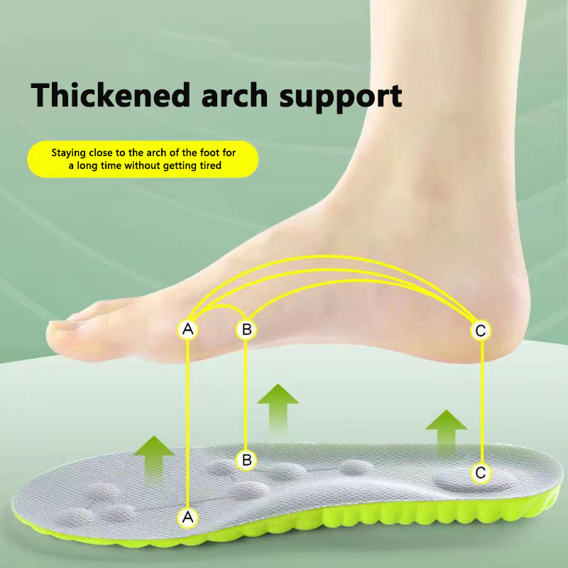 4D Sport Insole Super Soft Shoes Sole Pads for Feet Shock Absorption Baskets Shoe Sole Arch Support Orthopedic Inserts