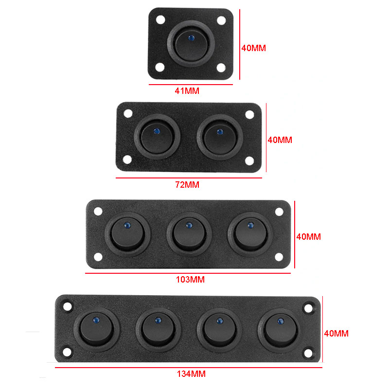 NEVOSA 12V 1-4 Gang Universele Tuimelschakelaar Marine Tuimelschakelaar Panel USB Auto Boot Marine RV vrachtwagen Blauwe LED Styling Accessoires