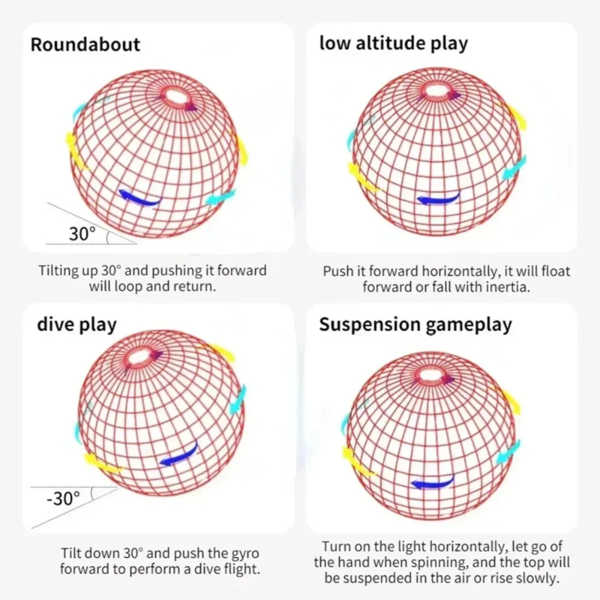 Bola voadora boomerang flyorb magia com luzes led drone pairar bola voar nova orb voando spinner brinquedos fidget crianças presente da família