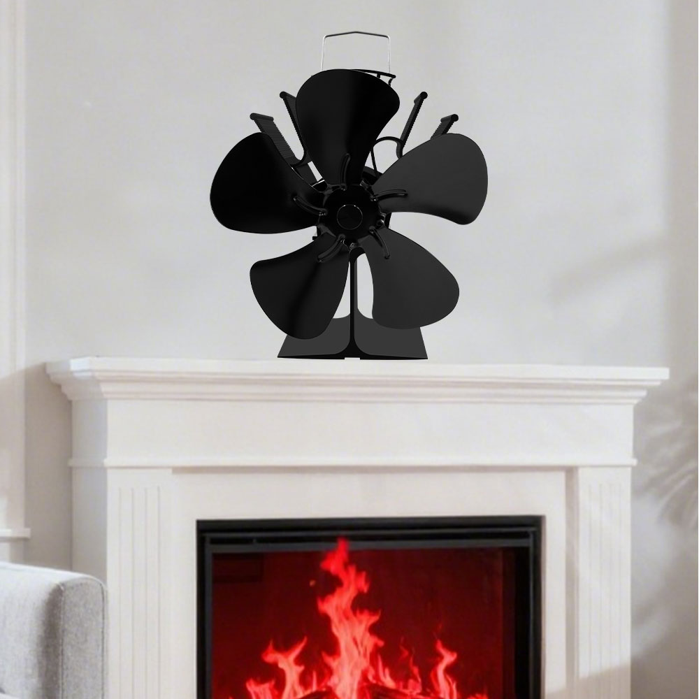 5-łopatkowy wentylator do pieca zasilany ciepłem do palnika na drewno kominek cichy wentylator środowiskowy narzędzie grzewcze wydajna dystrybucja ciepła