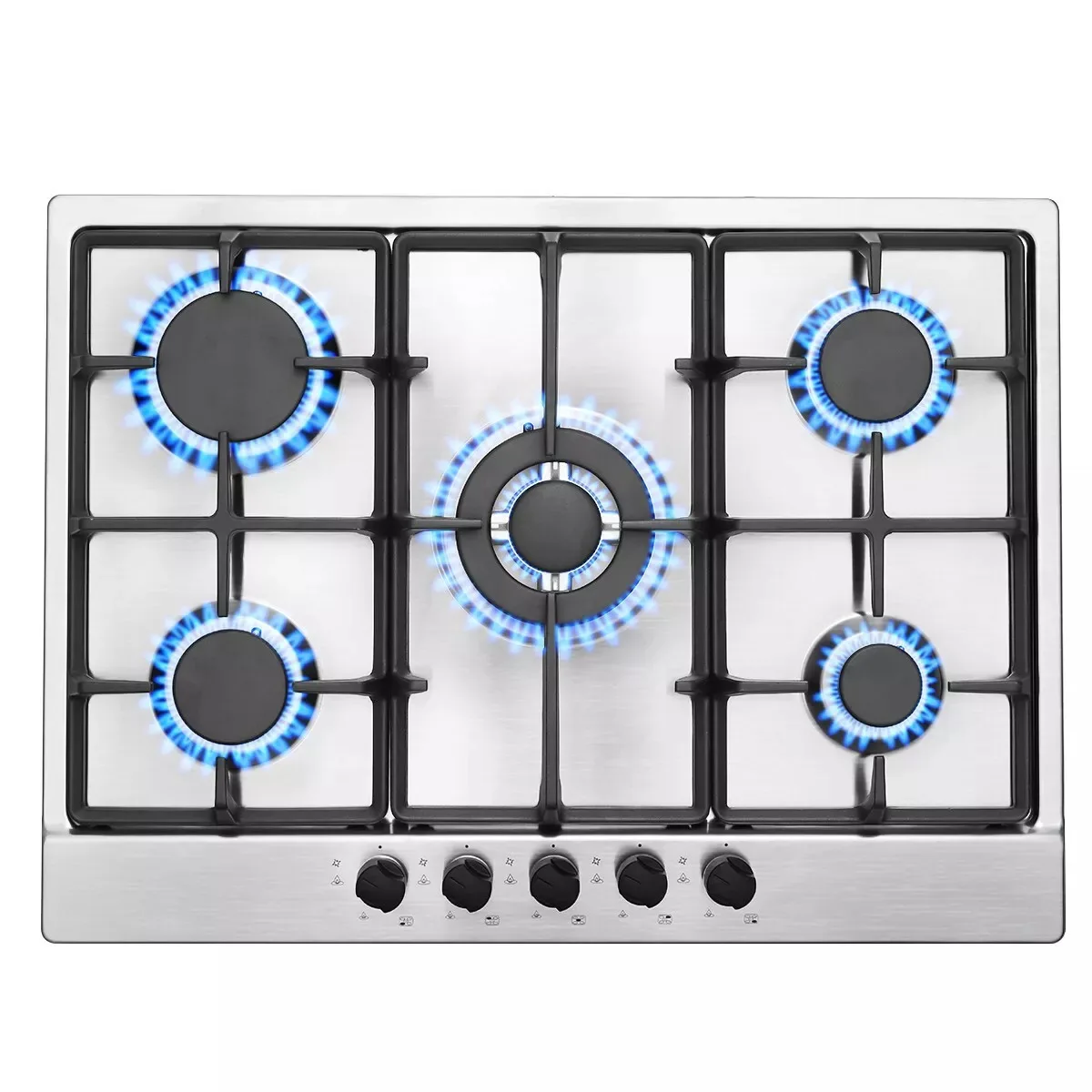 Topstrong 5 Quemadores Inoxidable Incorporado Gas Natural Propano NG/GLP Placa de Gas YYEUGCT-S05