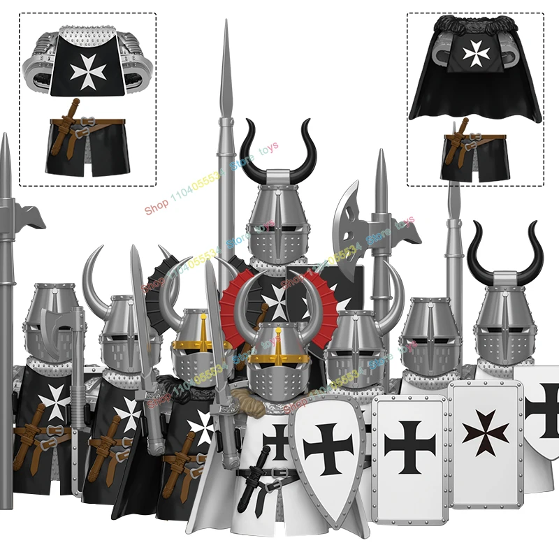 HOT Demon Soul Tower Knights Modified Knights Moc Heavy Armored Knights Action Figures Building Block Toys Assembly Toys NL001
