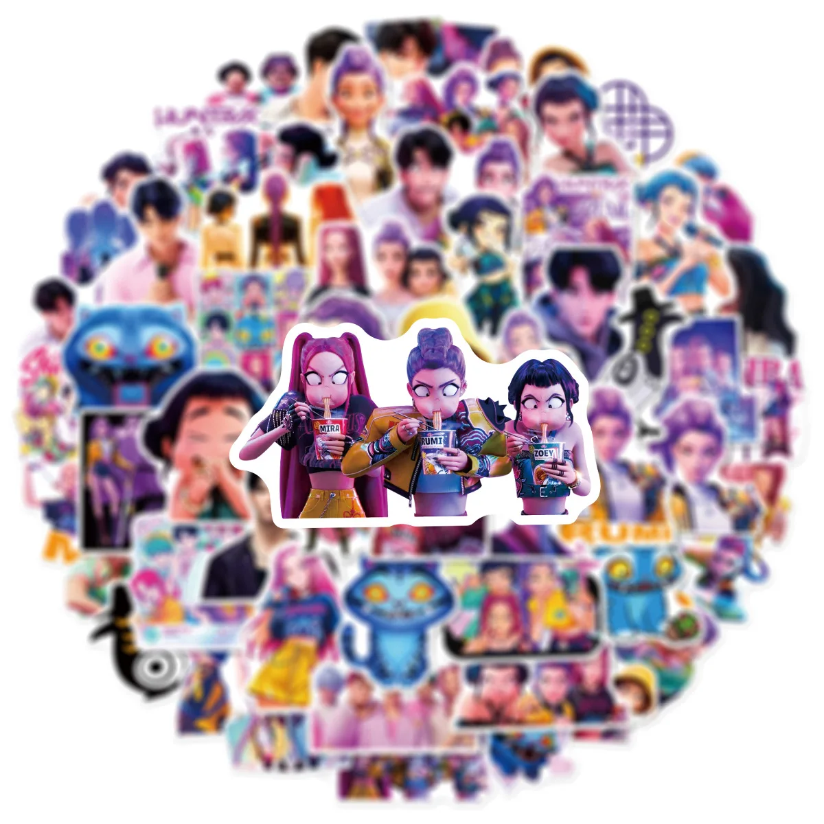 10/30/60PCS Animated Movies Kpop Demon Hunters Cartoon Sticker DIY Decoration Waterproof Skateboard Notebook Graffiti Toy