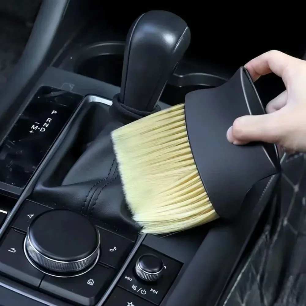 Cepillo para polvo para limpieza interior de coche, salida de aire, control central, ranura para ventana de aire acondicionado, detalles de eliminación de polvo, cepillo suave