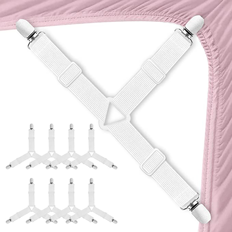 Soportes para sábanas de cama, funda de colchón elástica ajustable, soporte de esquina, pinzas para cama, correas de sujeción para tirantes, 4 Uds.