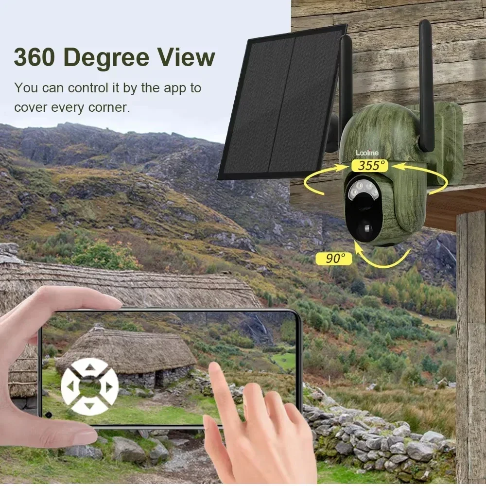 Telecamera di sicurezza solare 4MP 4G/WIFI Wireless Outdoor WiFi rilevamento umano/animale conversazione a 2 vie IP66 telecamera solare impermeabile per la fauna selvatica