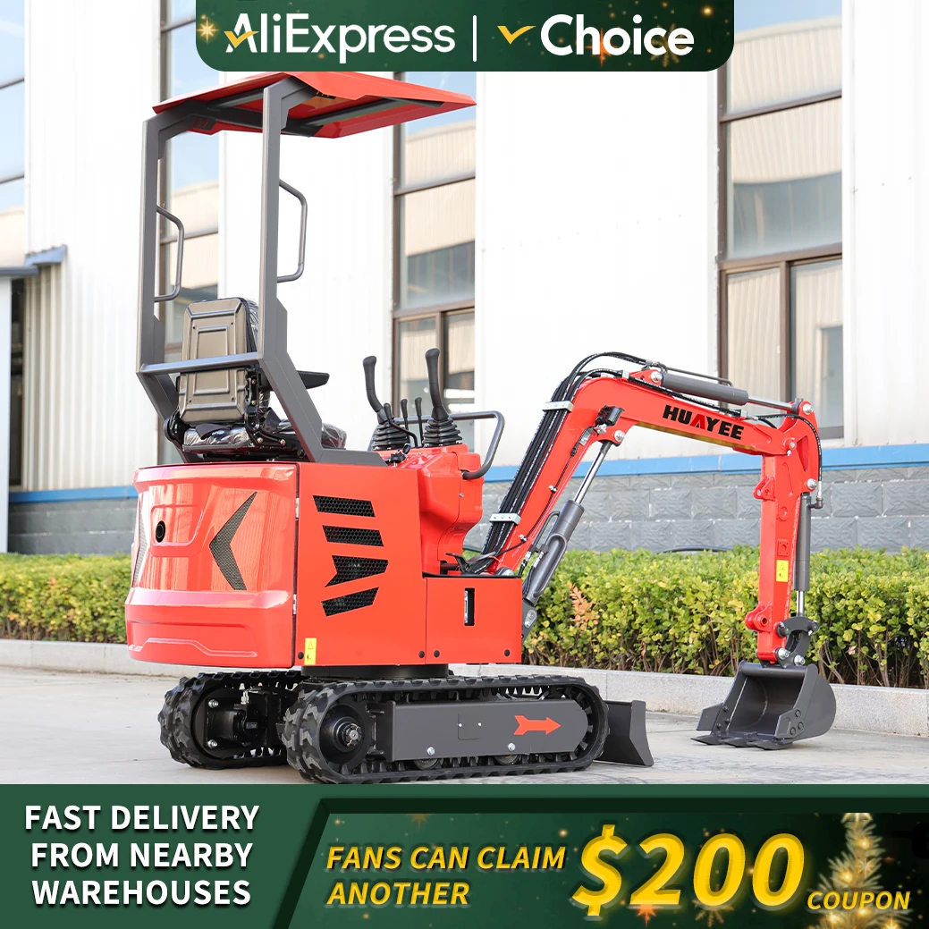 Mini Excavator 1000kg Customized HUAYEE China factory Crawler Excavator Multifunctional  Fast delivery  with cabin Excavator