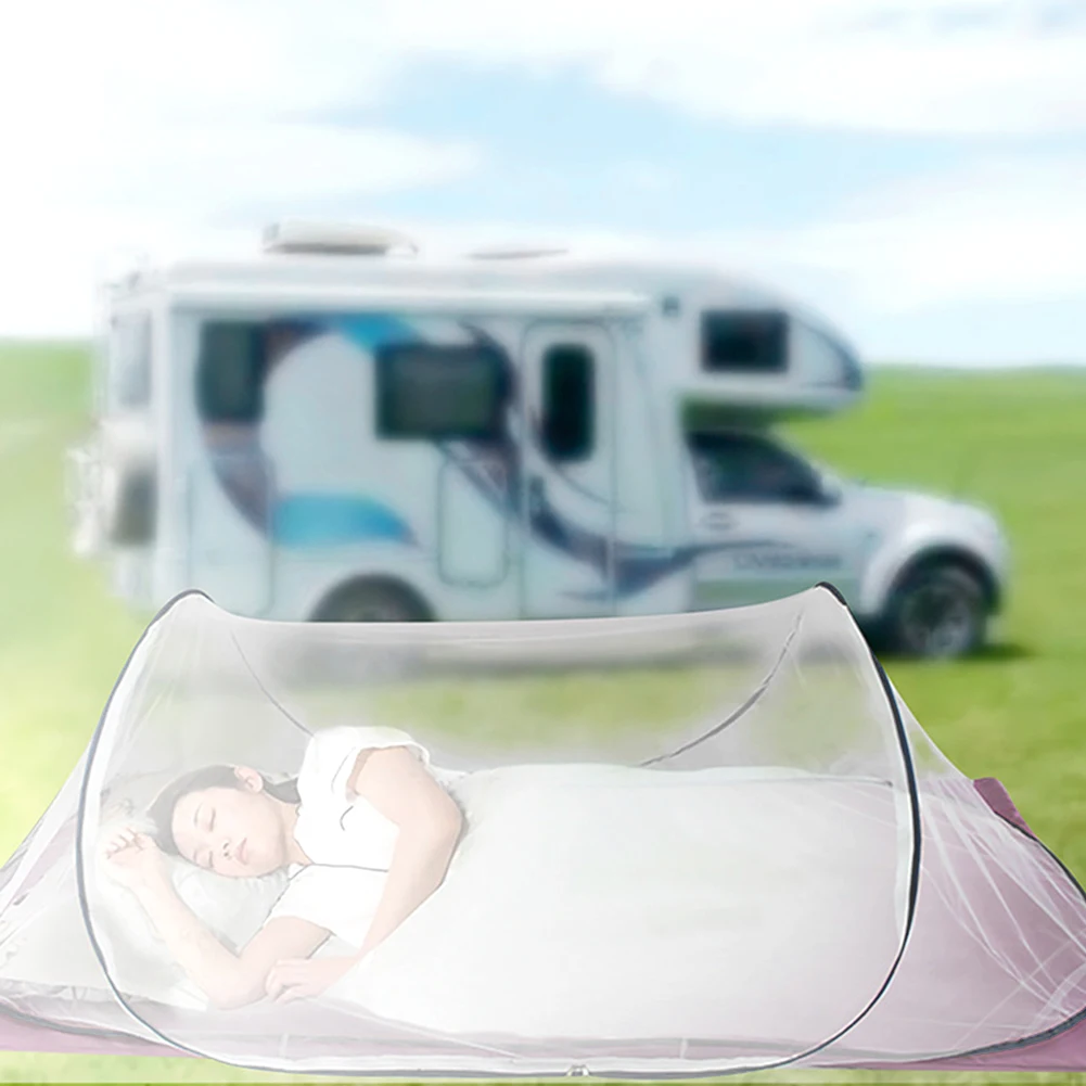 New Outdoor Travel Mosquito Net,Foldable Lightweight Small Mosquito Nets,Single Bed Camping Mosquitoes Tent for University Dorm