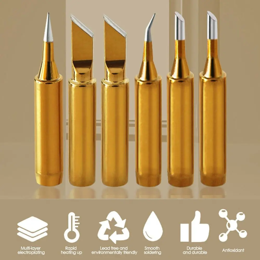 Soldering Iron Head Gold Color 936 900M Welding Tips Oxygen-free Copper Durable Solder Head Soldering Accessories Replacement