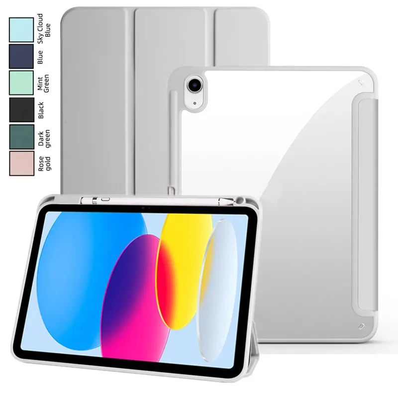 Funda para iPad 10 2022 10.a generación 10,9, carcasa trasera dura transparente para PC, Funda Capa para iPad 10 9 8 7 6 5 generación Air 6 5 4