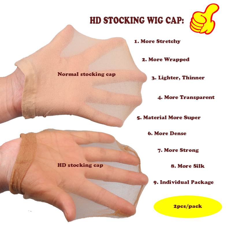 Plussign 12Pcs Hd 가발 모자 자연 헤어 스타일 만들기 쉬어 가발 모자 가발을 만들기위한 Hd 스타킹 모자 환기 가발 모자 메쉬 캡