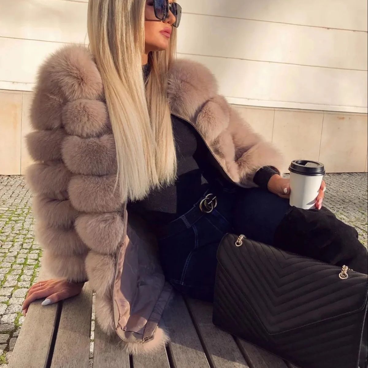 女性のための天然キツネの毛皮のコート,冬のベスト,高級服,大きいサイズ,女の子のための毛皮のジャケット,2024
