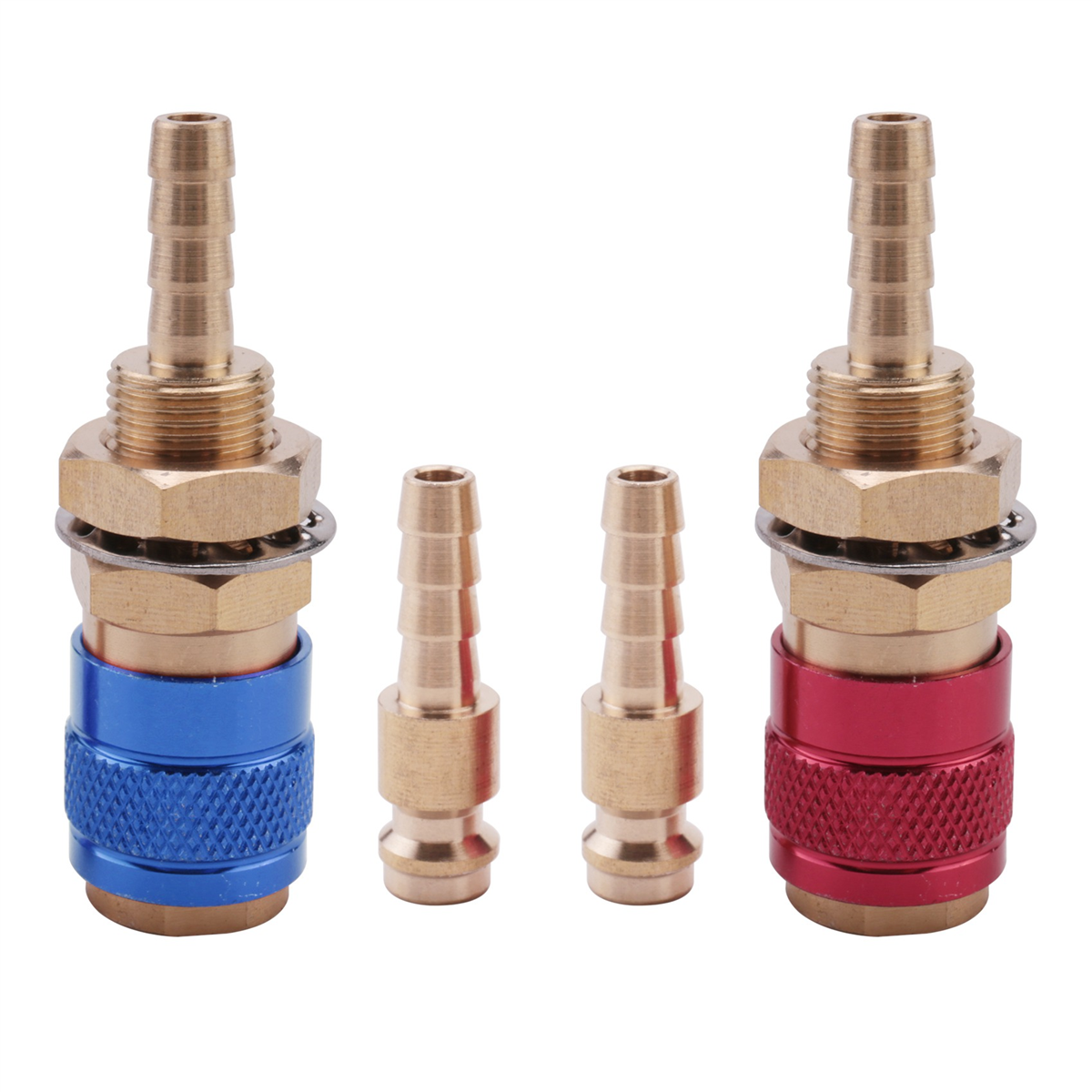 BABQ 2 uds 6mm refrigerado por agua adaptador de agua de Gas refrigerado por aire conector rápido para enchufe de soplete de soldadura MIG TIG, azul + rojo