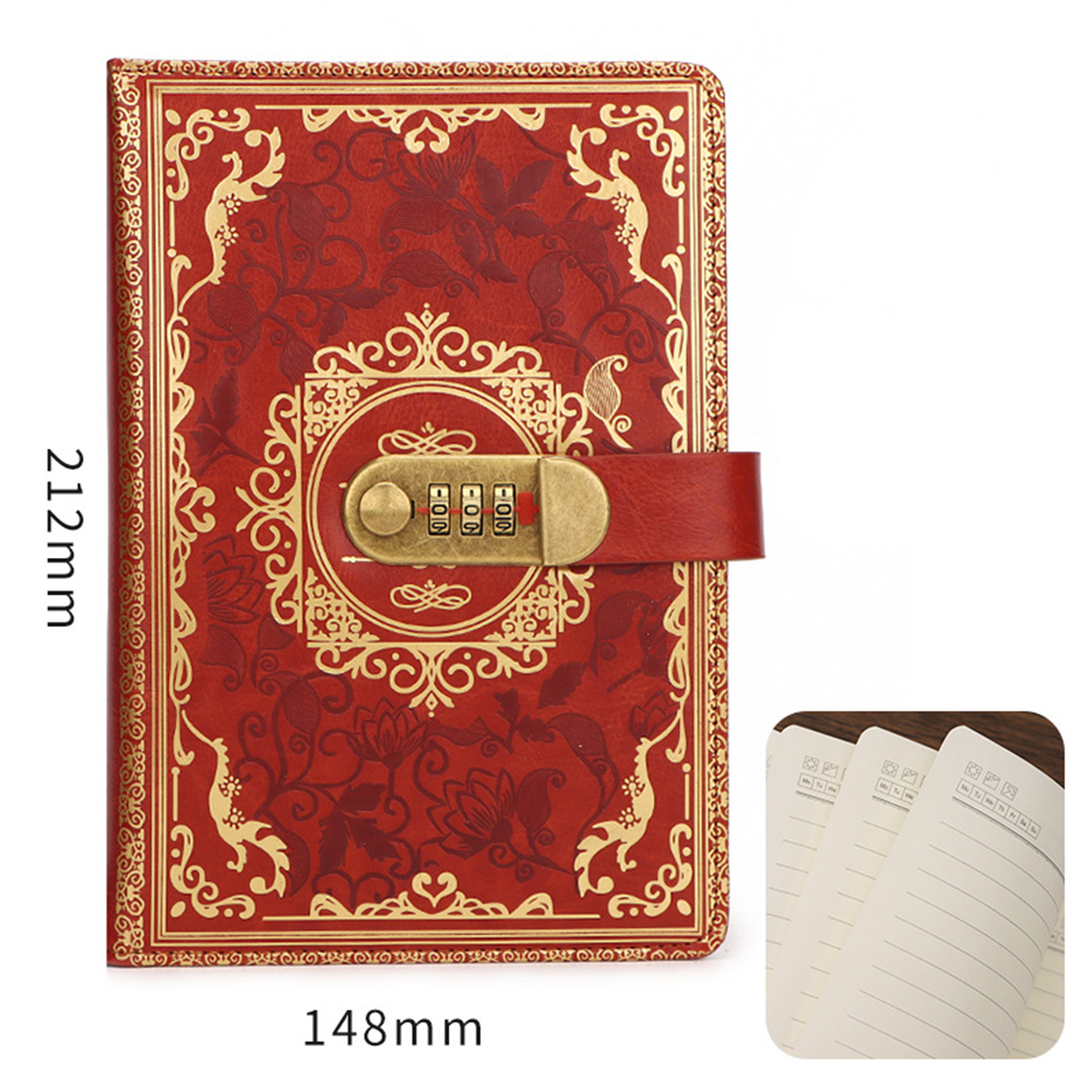 Cuaderno de contraseña Retro A5 con bloqueo, libro diario para estudiantes, cuaderno Vintage, Sub-bloqueo de contraseña, suministros, nuevo