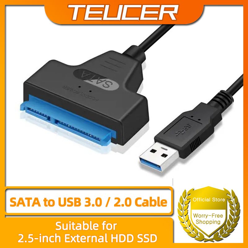 Cavo da SATA a USB 3.0, adattatore da USB 3.0 a SATA, compatibile con driver per disco rigido HDD e SSD SATA III da 2,5".