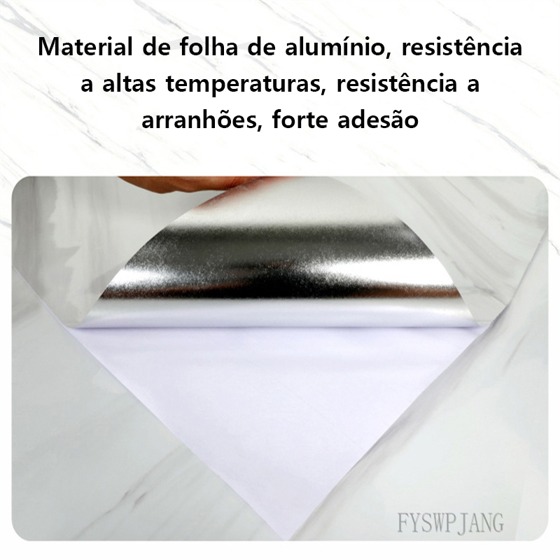 Papel de parede autoadesivo de mármore Folha de alumínio Adesivo de parede Papel de contato à prova d'água Adesivo de parede de cozinha Filme decorativo resistente a altas temperaturas Decoração de casa