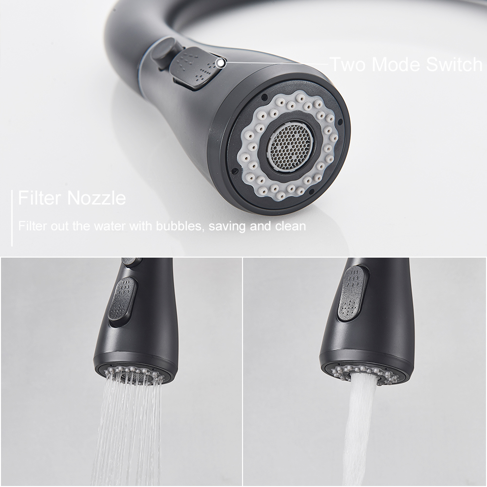 Black Pull Out Kitchen Sink Faucet Deck Mounted Stream Sprayer Kitchen Mixer Tap Bathroom Kitchen Hot Cold Tap