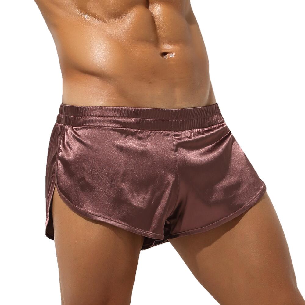 Pijamas sexis para hombre, pantalones cortos sueltos suaves y sedosos, pantalones para dormir, Boxers para hombre, pantalones cortos, ropa interior para hombre, ropa de dormir para salón en casa, bragas con flechas
