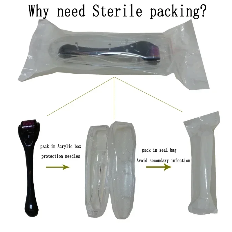 Mezoroller Bartroller DRS 540-Nadel Micro-Needling Derma Roller für Haar-Re-Wachstum Hautpflege Körperbehandlung MTS Microniddle