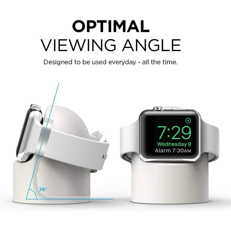Soporte de cargador para Apple Watch Series 9 8 7 6 5 3 Ultra 1 2 SE estación de carga soporte de silicona soporte de Cable de carga Iwatch