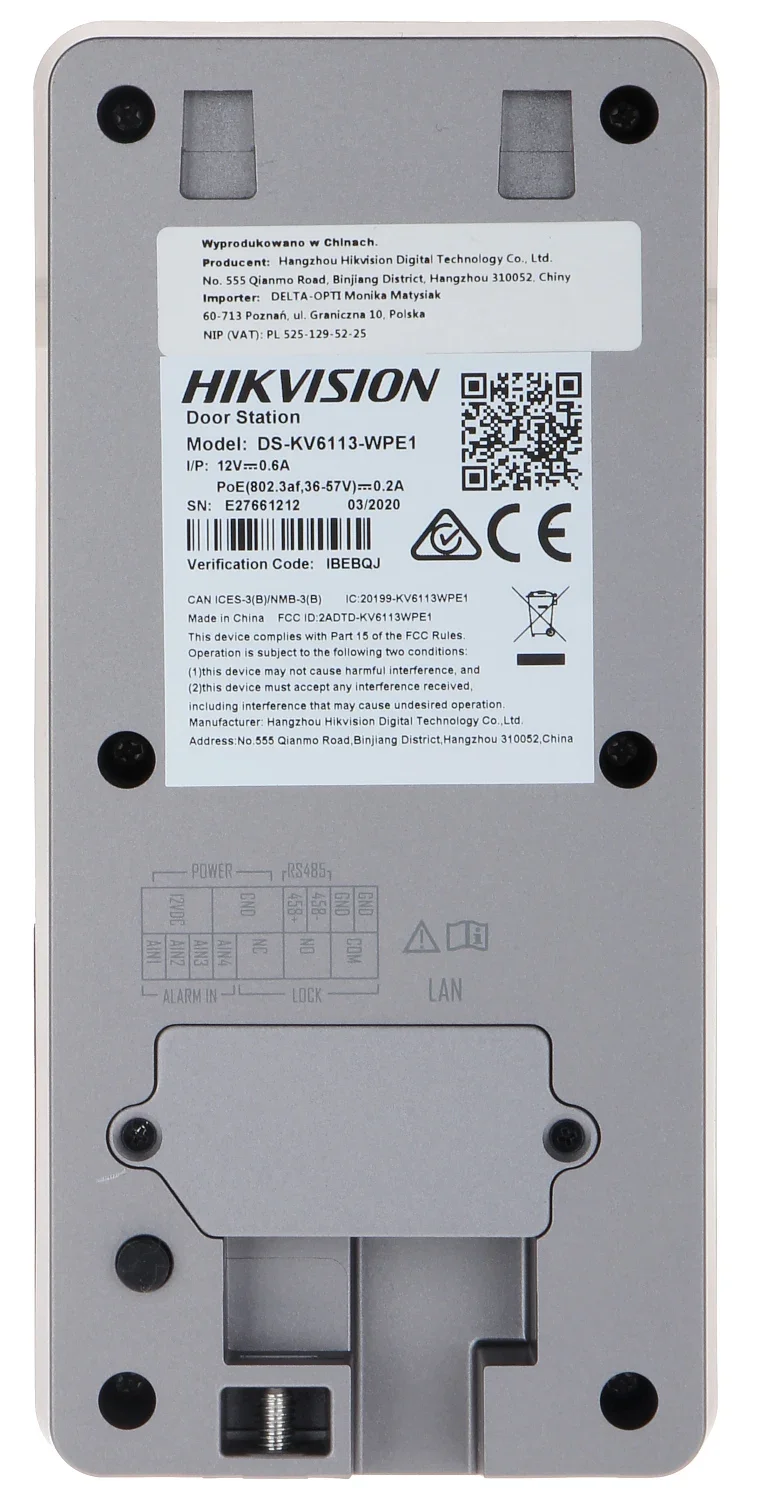 Originele Meertalige hikvision DS-KV6113-WPE1(C) IP Deurbel, WiFi Deurbel, Deurtelefoon, Video Intercom IC-kaart ontgrendelen