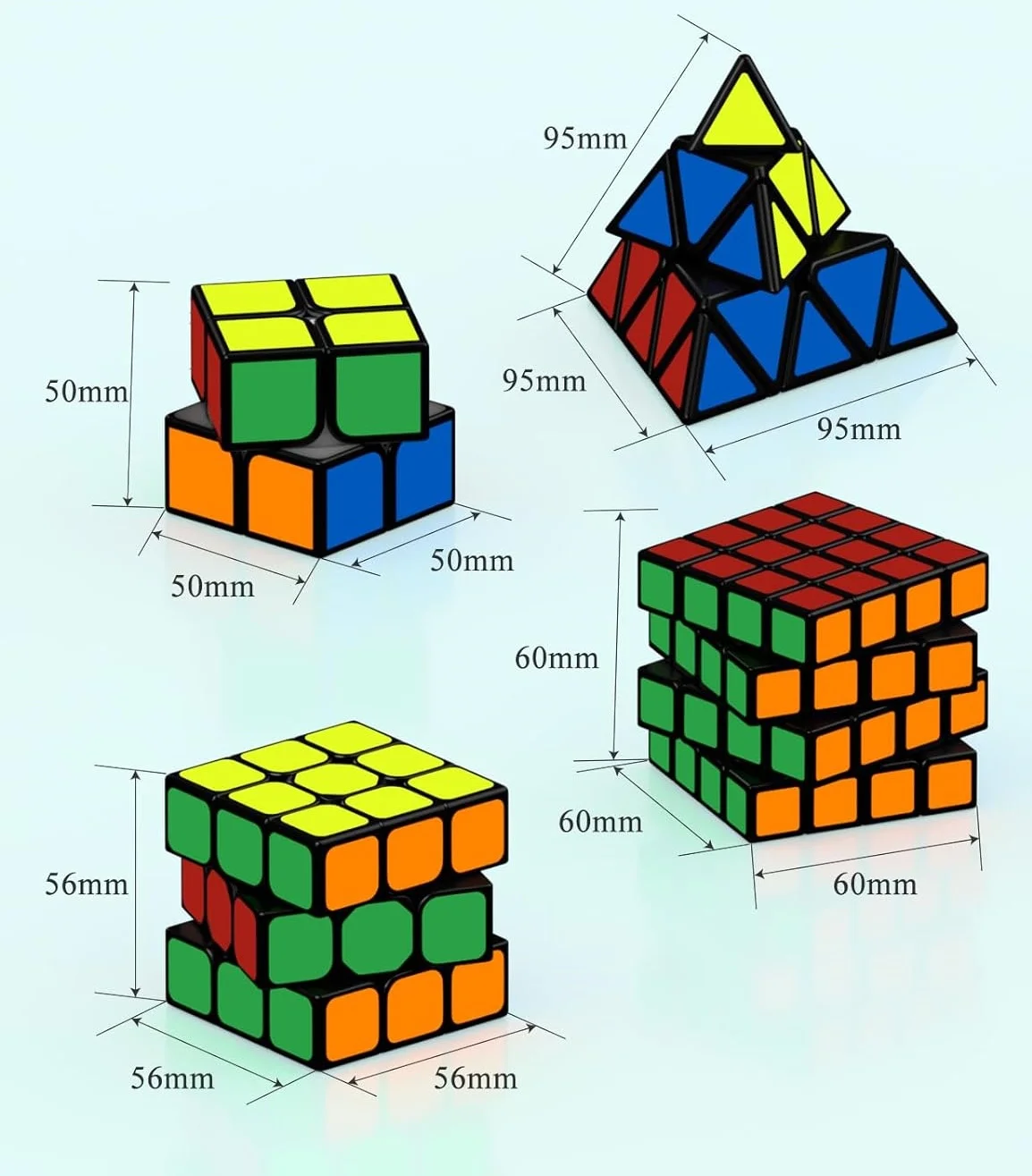 Qiyi Speed Cube Set 2X2 3X3 4X4 Pyramid Speed Magic Cube Professional Magic Cube Puzzles Educational Toys For Children