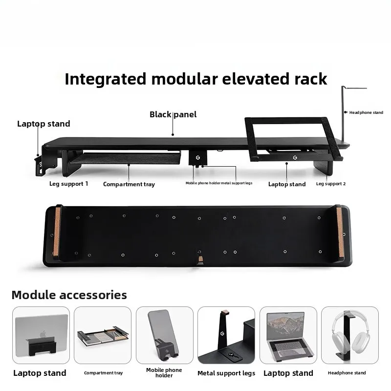 Z3 Modular Monitor Stand Premium คอมพิวเตอร์ Riser สําหรับพื้นที่ทํางานตามหลักสรีรศาสตร์ Modern Desk Organizer สําหรับสํานักงานวอลนัท/สีดํา/สีขาว