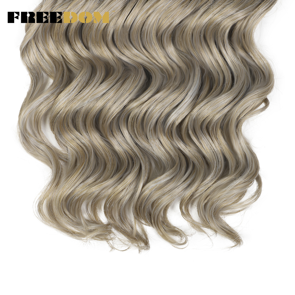 自由合成ツイストかぎ針編みカーリーヘア 24 インチ深層水ウェーブ三つ編みヘア MANASI オンブルブロンドブラウン編組ヘアエクステンション