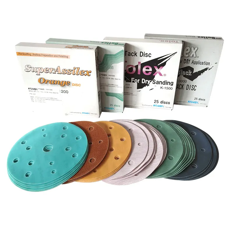 Papel de lija Kovax Super Assilex 6 pulgadas 150 mm 1 caja de abrasivos japoneses