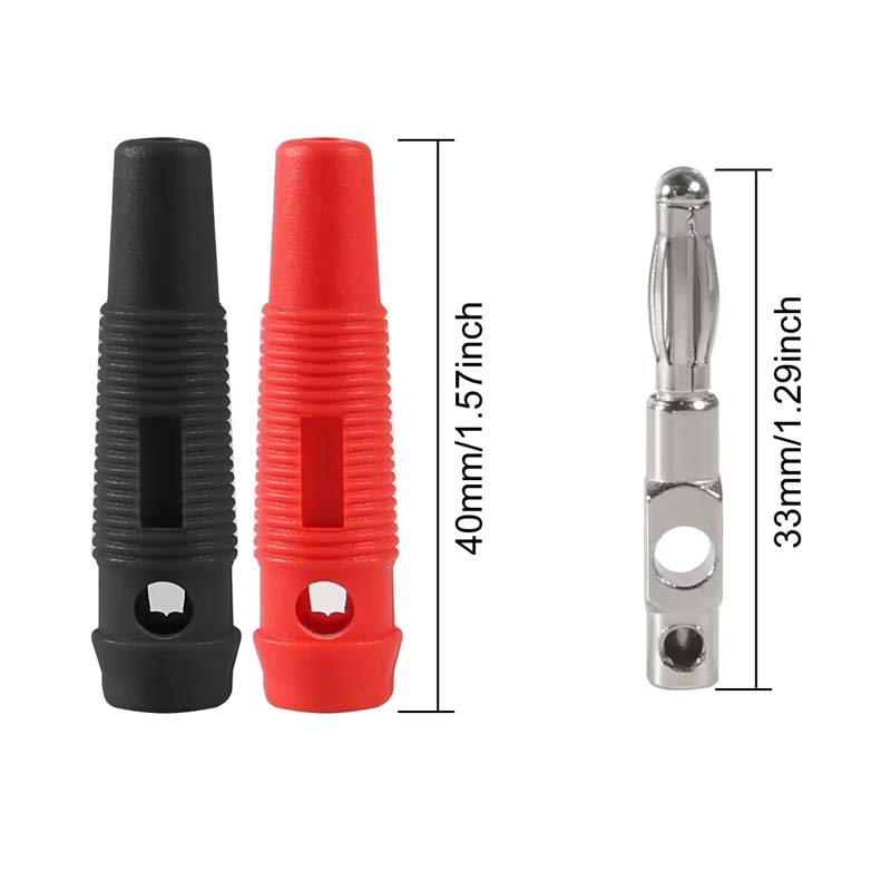 10Pcs 32A 4mm High Current Banana Plugs High Current Screw Type 4mm Banana Plugs Male Stackable Connector Speaker Cable Adapter