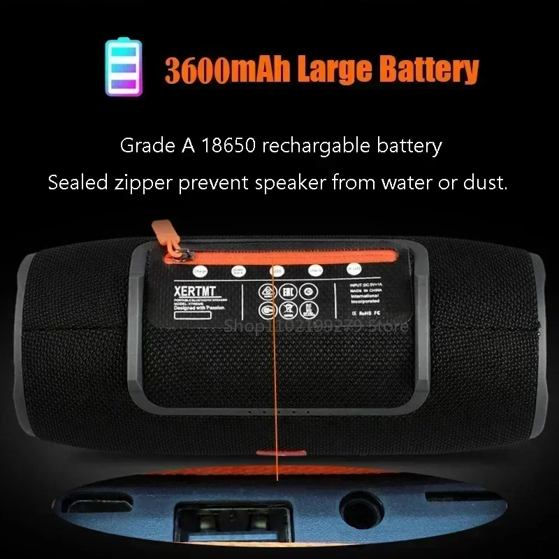 3600mAh 40W TWS Altoparlante Bluetooth Impermeabile PC portatile colonna basso Lettore musicale Subwoofer Boombox con BT AUX TF USB