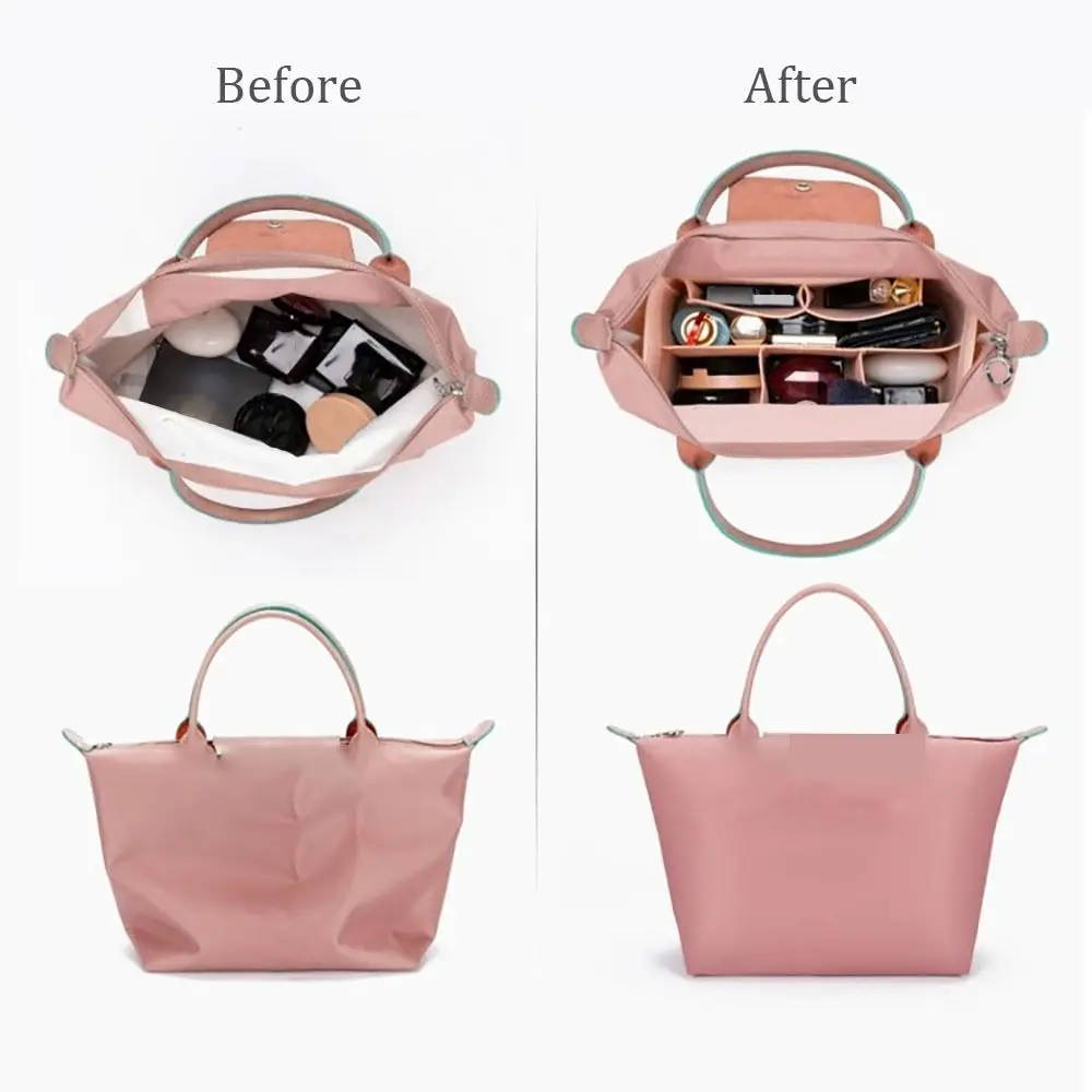 High-quality Felt Handbag Insert Bag Bag Support Organization Purse Liner Portable Storage Bag Organiser for For Longchamp