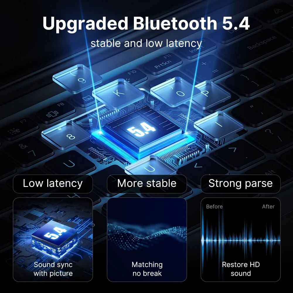 Usb bluetooth 5.4 adaptador de áudio dongle mini receptor/transmissor sem fio usb para pc/laptop driver livre para win10/11