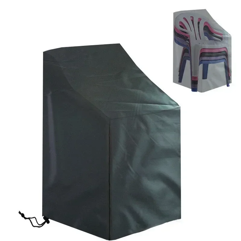 Cubierta antipolvo para silla apilada, cubierta protectora para muebles de jardín y Patio, impermeable, a prueba de polvo, cubierta para lluvia, silla y sofá