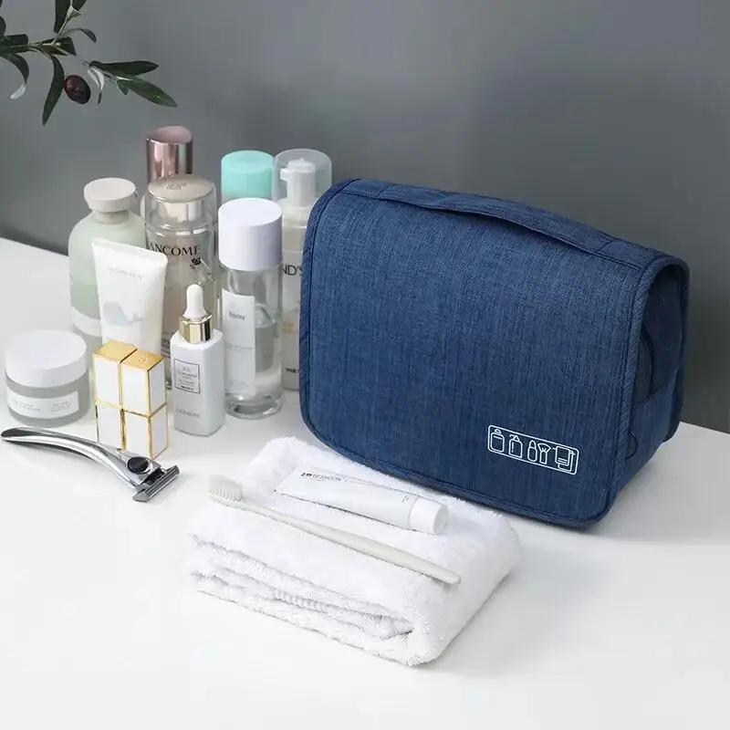 Bolsa de almacenamiento portátil de tela Oxford para hombre y mujer, organizador de artículos de tocador, bolsa de cosméticos impermeable, bolsa de lavado de viaje colgante, 1 ud.