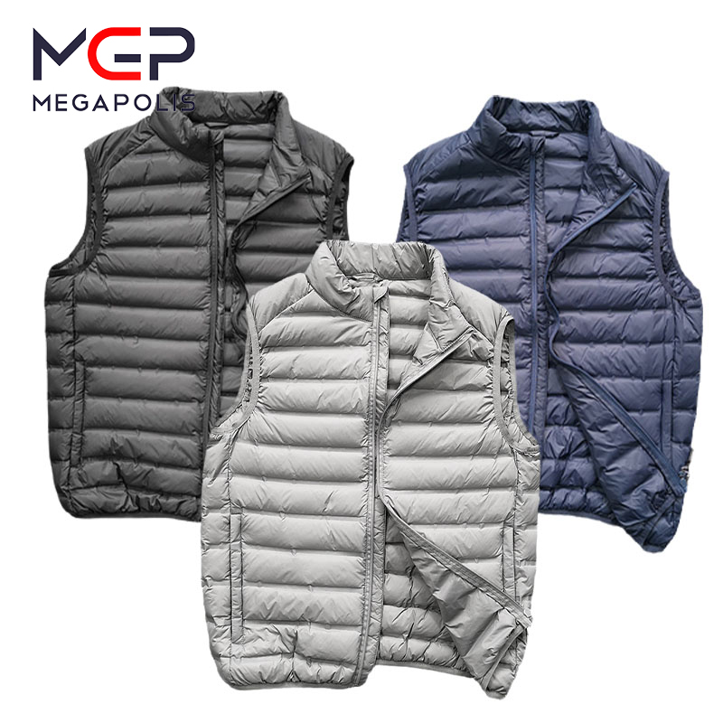 MGP Пуховой жилет, легкий теплый 90% белый гусиный пух, бесшовная мужская майка, универсальное пальто с воротником-стойкой