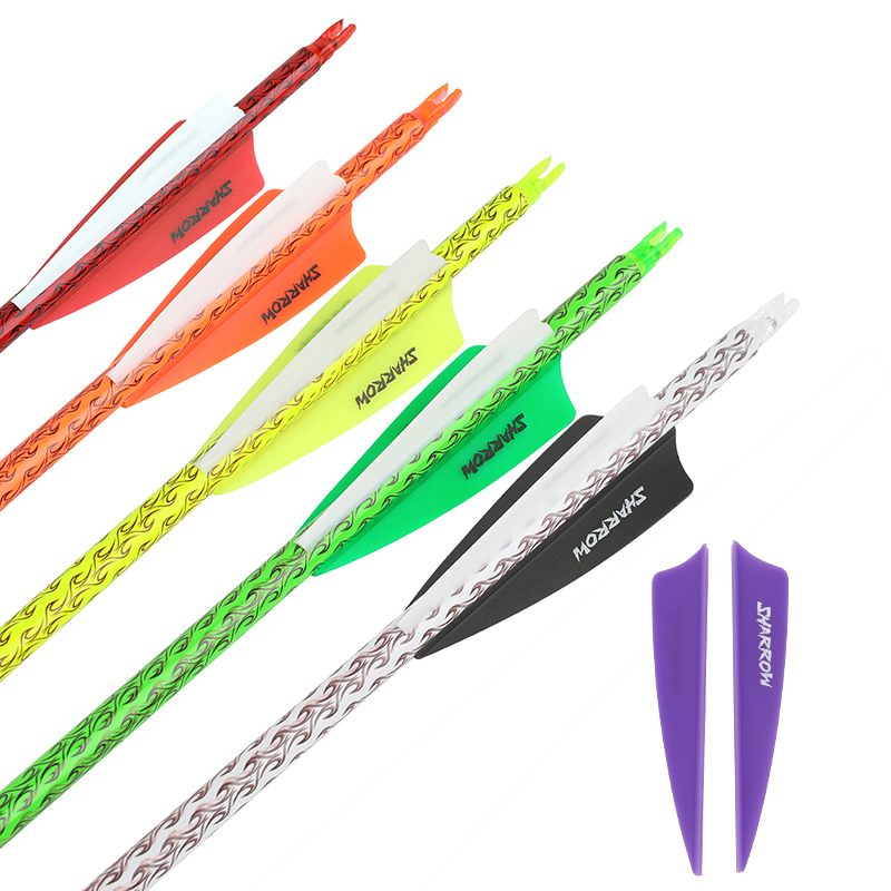 Plumas de flecha de tiro con arco de 3 pulgadas, 50 Uds., plumas de plástico, paletas de goma, remeras para accesorios de eje de flecha de carbono y fibra de vidrio de aluminio