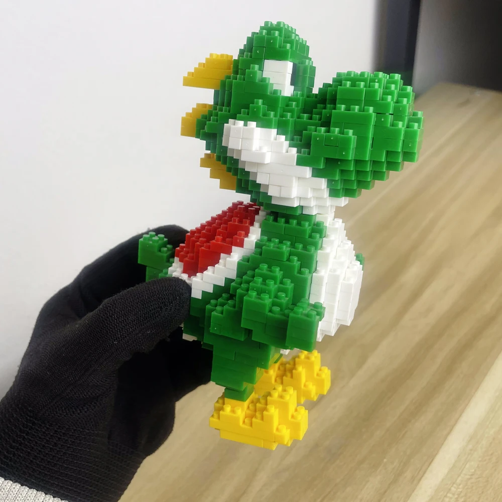 Knew Built Micro Mini Building Blocks ของเล่นสร้างป่าไดโนเสาร์สีเขียวของคุณเพื่อนเล่นเด็กที่สมบูรณ์แบบและเครื่องประดับตกแต่ง
