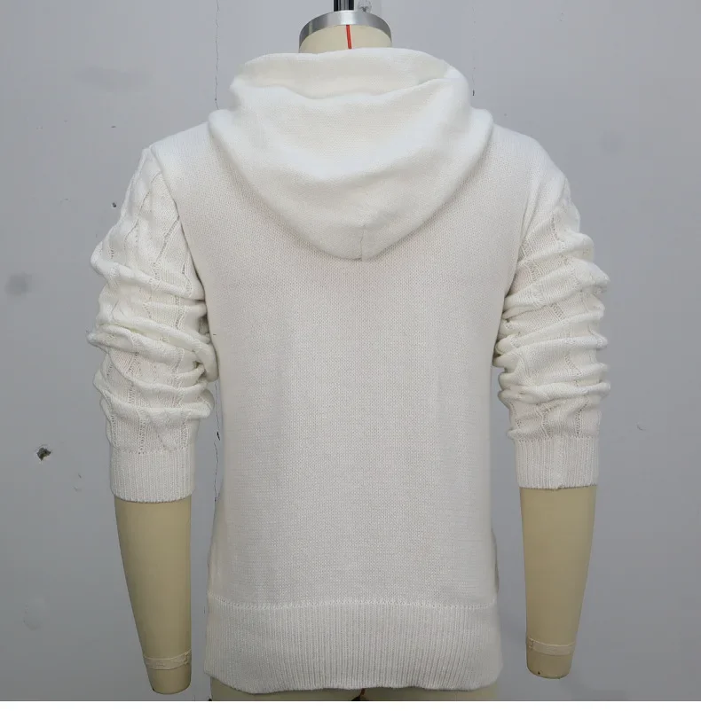 Sudaderas para hombre, jerséis, suéteres, sólidos, informales, sueltos, con capucha, de punto, con cordón, Tops cálidos gruesos regulares, Otoño Invierno