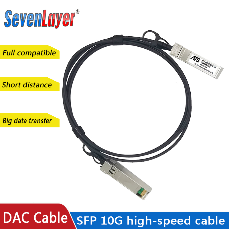 Cables de cobre pasivos de conexión directa 10G SFP + Cable DAC Cable pasivo de conexión directa 0,5-10M para interruptor Cisco Huawei MikroTik