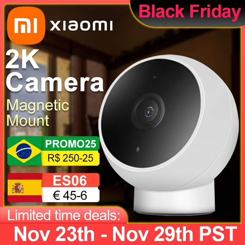 Xiaomi Mijia IP กล้อง 2K 1296P WiFi Night Vision Baby Security Monitor เว็บแคมวิดีโอ AI Human Detection การเฝ้าระวังสมาร์ทบ้าน