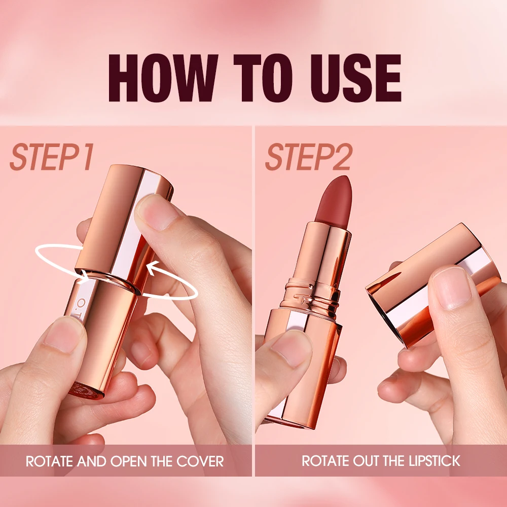 O.TWO.O-lápiz labial mate de larga duración, resistente al agua, sin manchas, maquillaje de tinte de labios con acabado de terciopelo muy pigmentado clásico