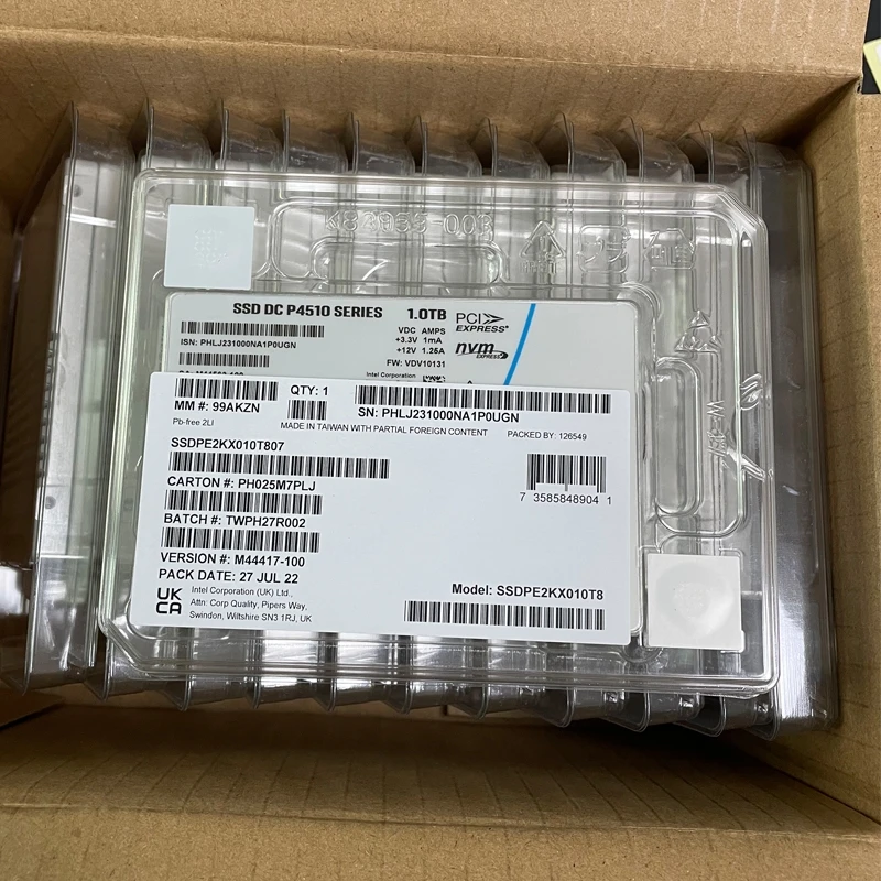 NEW Original For INTEL P4510 8T 4T 2T 1T U.2 NVMe 2.5in  Write Dense Server Enterprise SSD Solid State Drive New