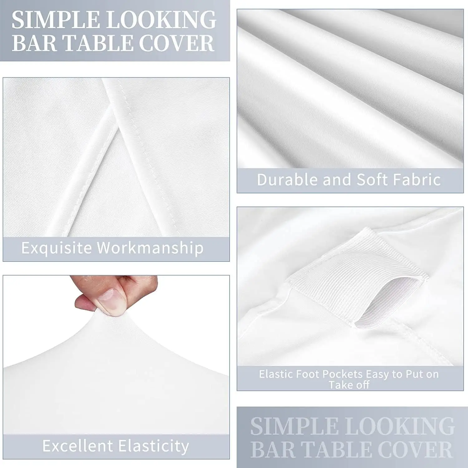 6 Stück stehtisch hussen stehtische Spandex Stretch Tischdecke 80 cm, for Bistrotisch Ø 80-85 cm, For Round Tisch Hochzeit Gebur