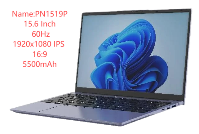 HYC PN1519P.Ноутбук, 15,6 дюйма, 16:9, 16 ГБ + 512 ГБ, Bluetooth 5.2, скорость обновления 60 Гц, разрешение 1920*1080, аккумулятор емкостью 5500 мАч.