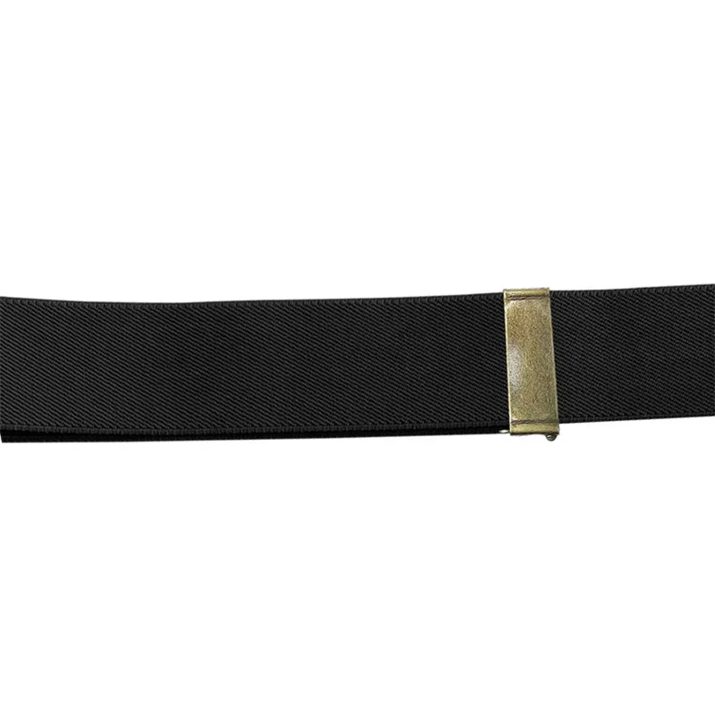 Vintage bretels voor mannen 3,5 cm breed X-zwart 4 bronzen haakclips zware grote hoge verstelbare elastische broekbretels riemen
