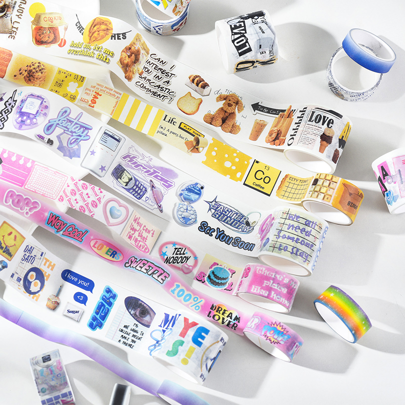 4Pcs 쿨 Washi 테이프 Scrapbooking 용품 Washi 테이프 일기 장식 Cinta Adhesiva Decorativa 한국어 편지지 마스킹 테이프