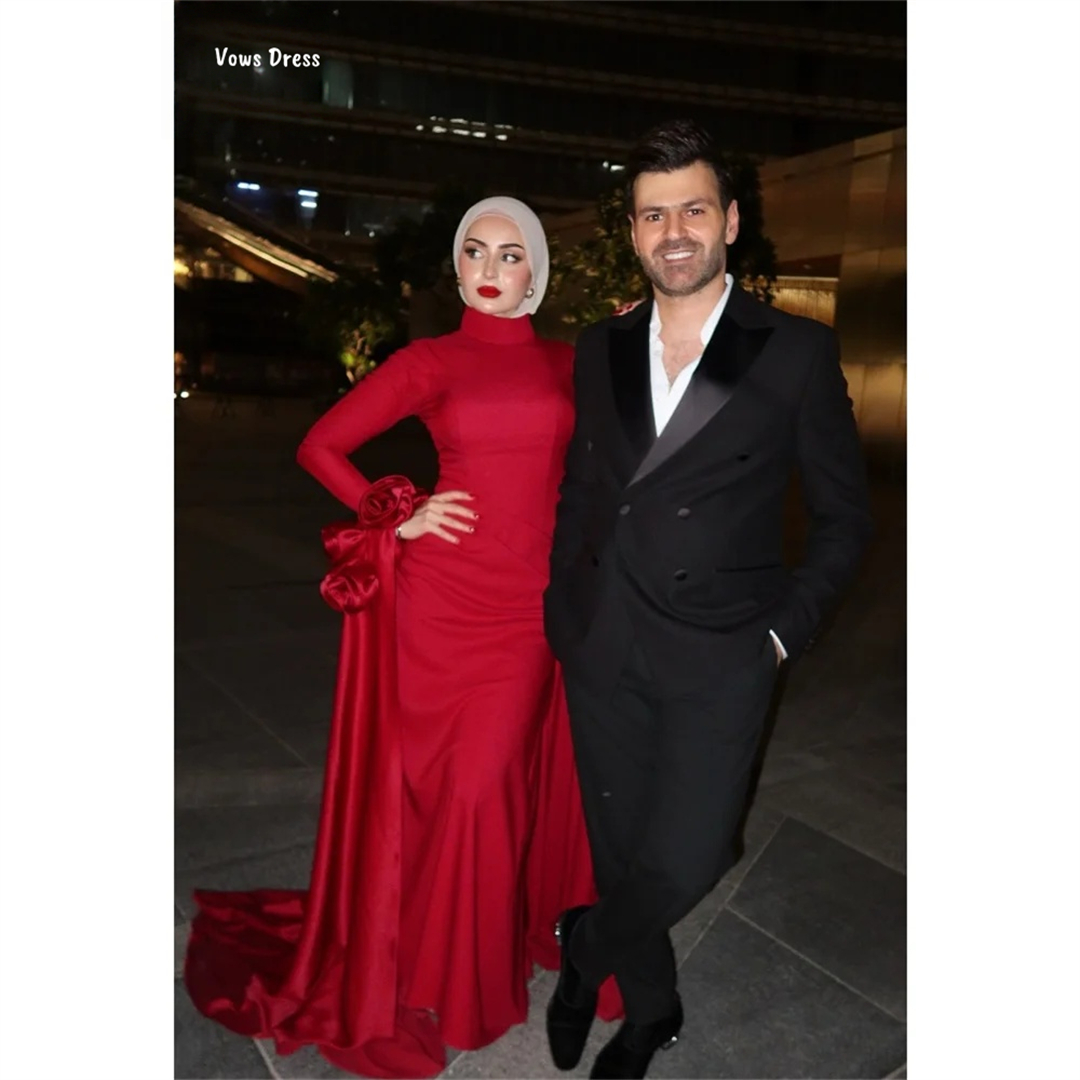 Gelübde Abendkleider mit rundem Kragen, D/Party, rot, nach Maß, Linie A, Damen-Abschlussballkleid 2025, Ballkleid-Kleid, elegante Kleider für Damen